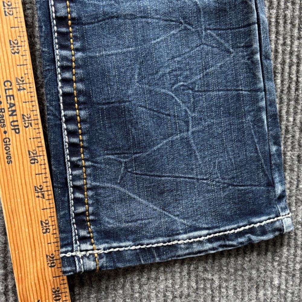 True Luck Jeans Women's 7/8 Bootcut Medium Wash Embroidered Flap Pocket Y2K - Picture 8 of 11